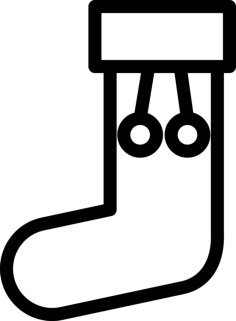 Christmas Stocking Sketch Style Svg Vector, Free Vectors File